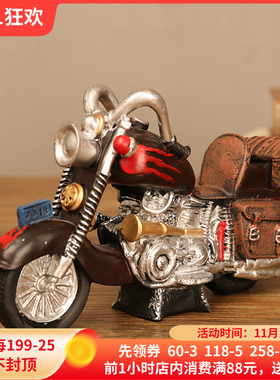 复古摩托车小摆件创意高档轻奢家居装饰品客厅酒柜电视柜高端摆设