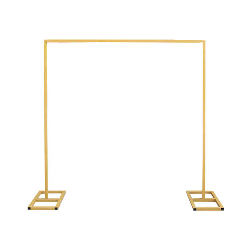 新款婚庆道具金色铁艺方形拱门伸缩架子婚礼创意S舞台摆件背景花