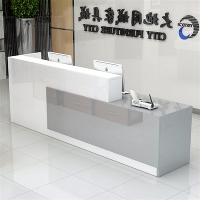 收银台烤漆前台接待台吧台桌子商用店铺小型理发店便利店简约现代