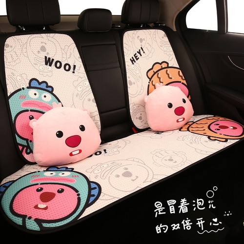 汽车坐垫四季通用海狸座垫女神网红可爱座套冬季五座小车垫座椅套