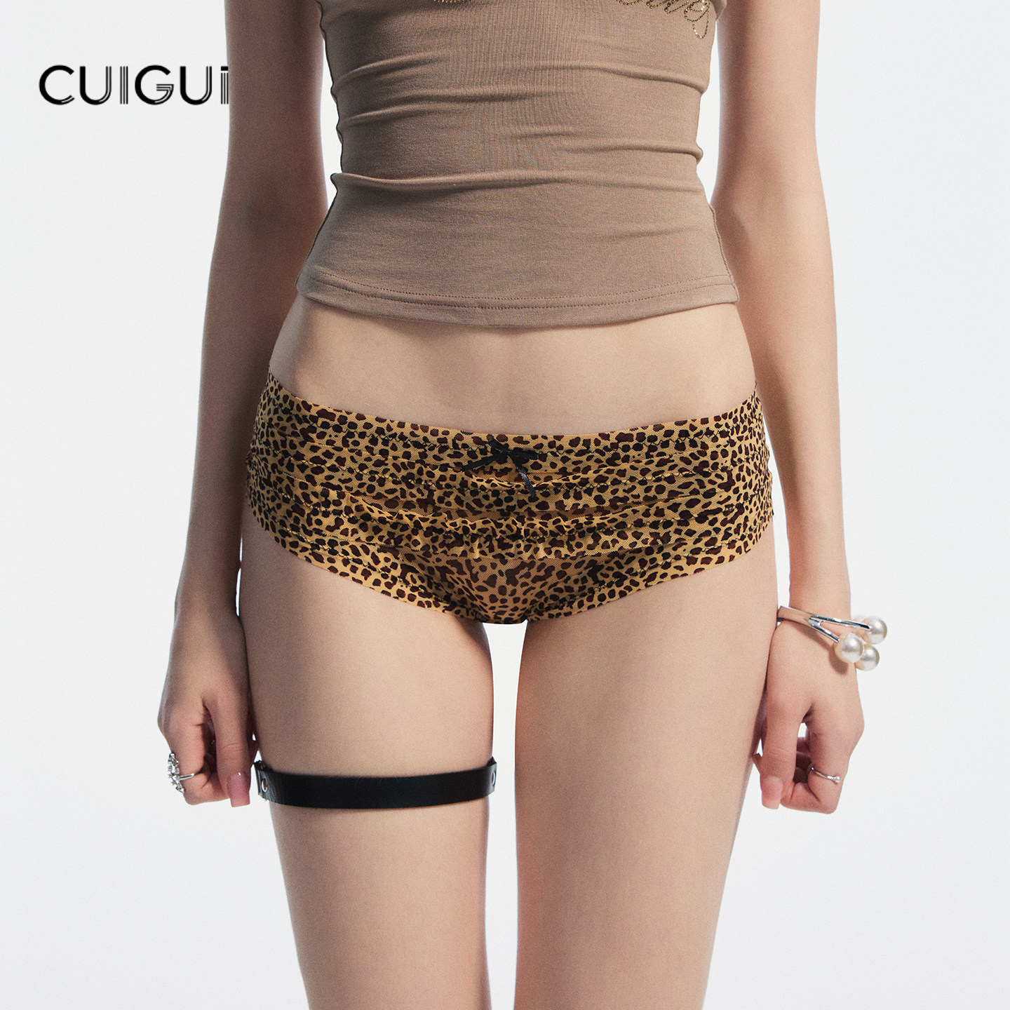 「CG」日系甜美可爱蕾丝网纱三角内裤女蛋糕花边豹纹碎花女士内裤