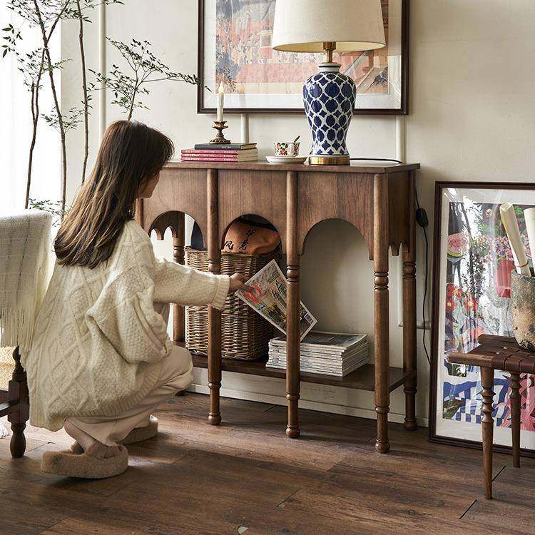 美式复古实木玄关柜入户法式中古风餐边柜客厅隔断柜靠墙收纳柜,自行车/骑行装备/零配件,更多零件/配件,淘宝优惠券,粉丝福利购,淘宝优惠卷