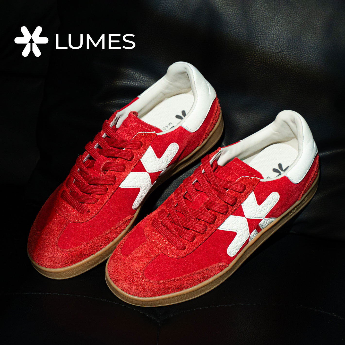 LUMES&YHGM联名款红色德训鞋女2026新年限定百搭复古运动休闲鞋子