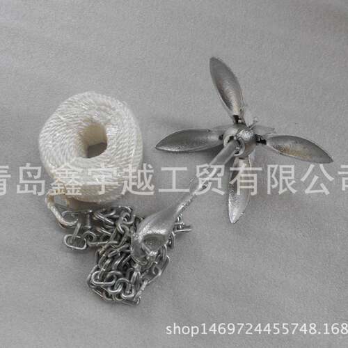 供应出口优质热镀锌热浸锌折叠锚伞形锚船锚组合四爪锚