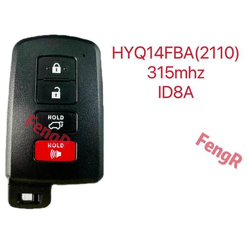 适用于丰田2+1/3+1键智能遥控汽车钥匙8A芯片315频率HYQ14FBA2110