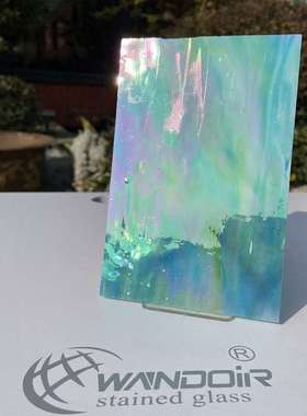 【厂家直销】彩色玻璃  珠光五彩湖绿色玻璃 教堂玻璃【647IR】