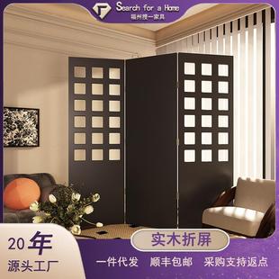 复古屏风隔断客厅玄关网红民宿法式 中古折叠移动沙发背景折屏