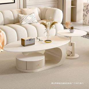 茶几家用客厅轻奢现代简约客厅茶水桌2024新款 网红电视柜茶几组合