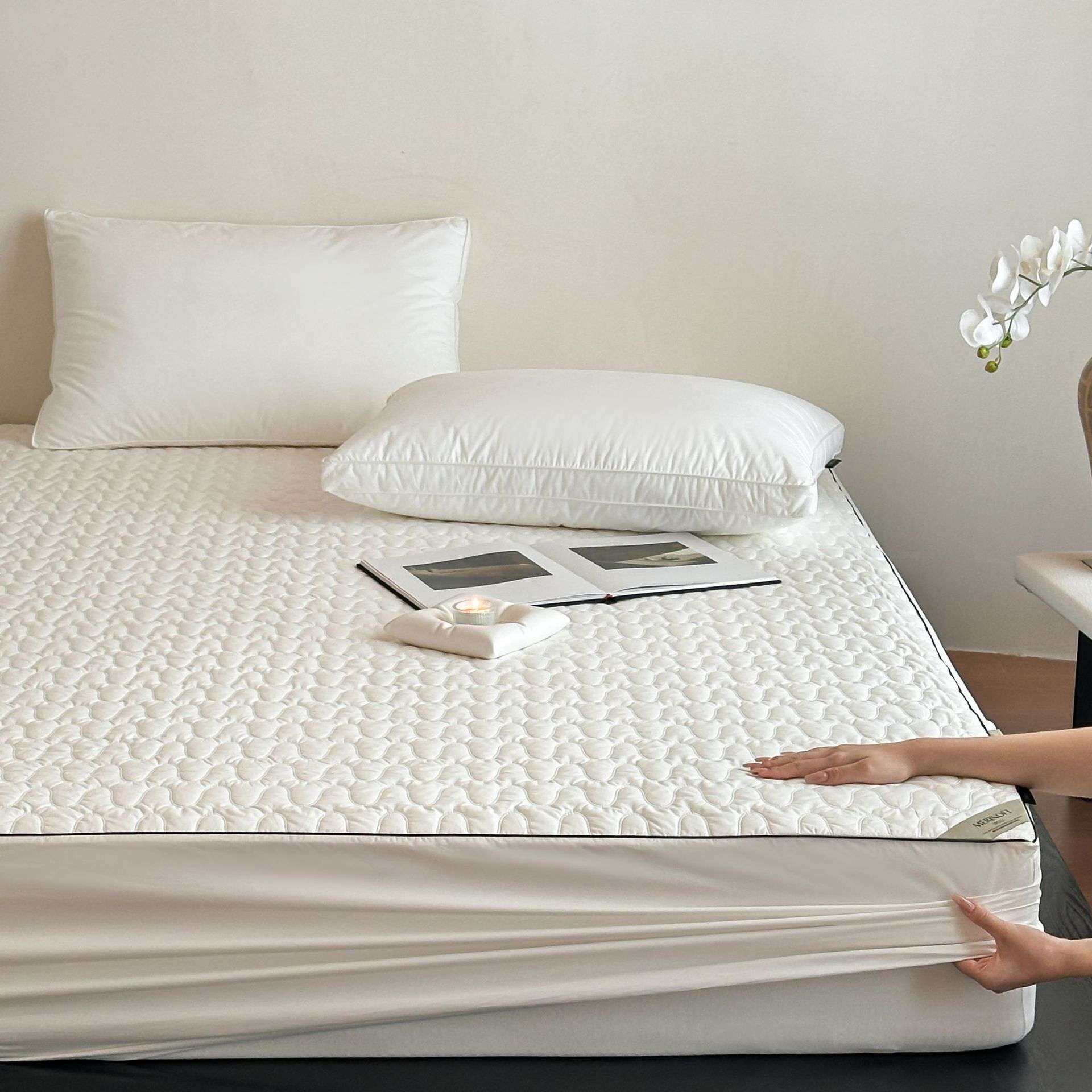全棉酒店夹棉床笠a类母婴级防水隔尿床垫保护套加厚防滑四季通用