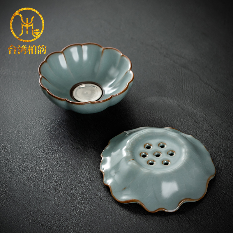 柏韵邱卫国汝窑茶漏茶滤陶瓷开片可养冰裂纹汝瓷茶道配件茶渣滤网