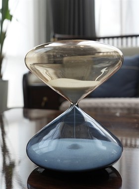 创意飞碟玻璃沙漏计时器30 60分钟现代家居摆件毕业季情人节礼物