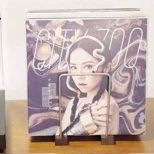 黑胶唱片收纳架LP桌面展示架实木唱片架LP黑胶实木铁艺包邮