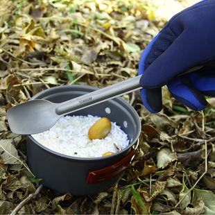钛工匠户外钛餐具野餐勺纯钛汤勺子长柄勺野炊旅行便携Ta8120