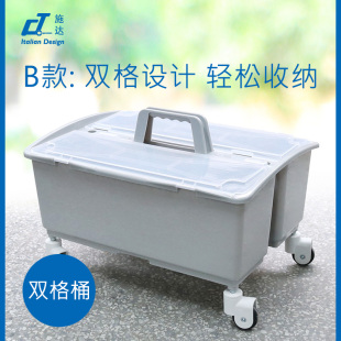 意大利CT施达手挽收纳工具箱塑料整理储物箱带盖滑轮平拖清洁水桶