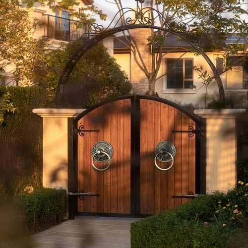 中式大门拉手纯黄铜仿古实木门环实心门拉环复古门把手装饰铜配件