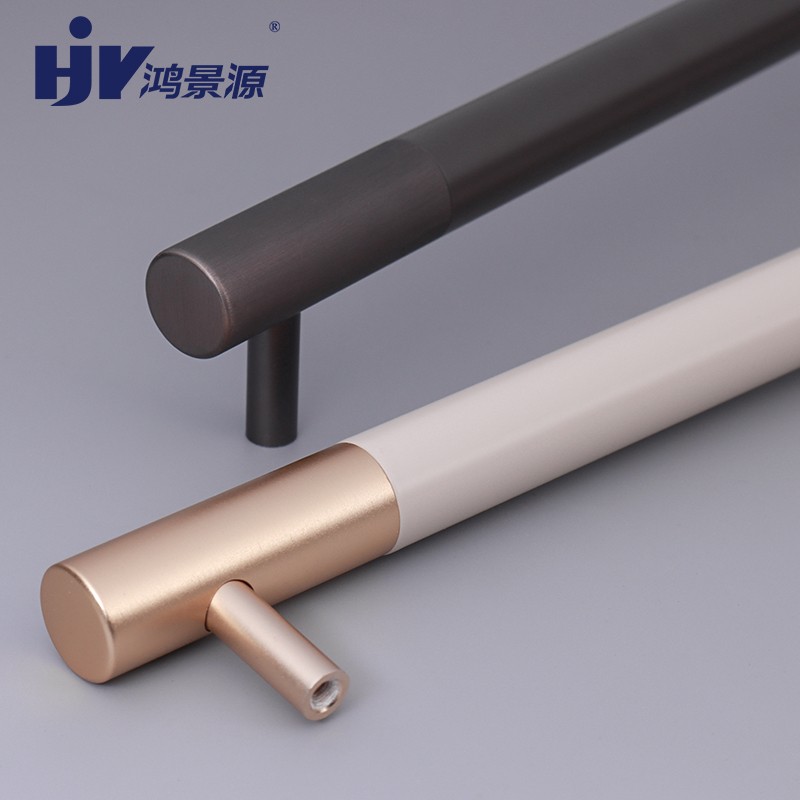 一字轻奢简约铝材白色600mm长拉手衣柜门橱柜把手高定家具五金