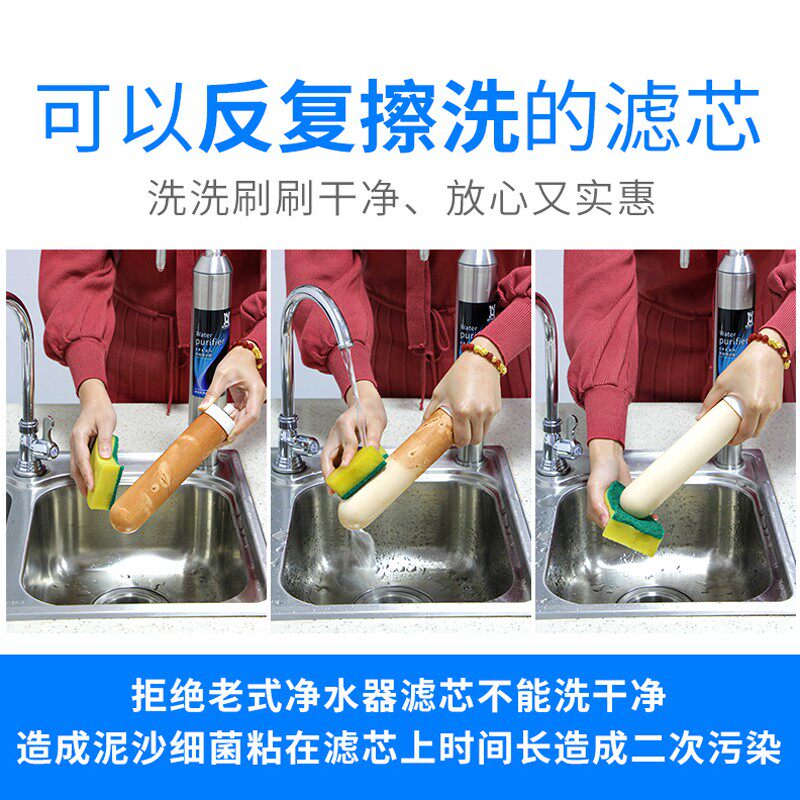 史蒂夫系列家用净水器直饮厨房史帝夫升级款A1可清洗陶瓷复合滤芯