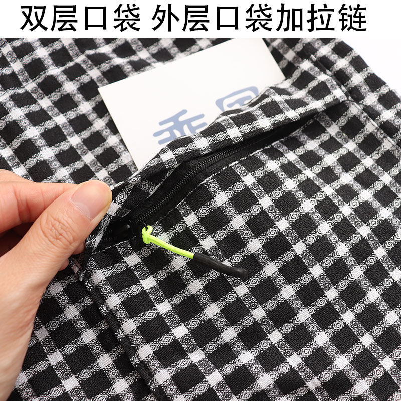 加肥加长围裙外套做饭厨房外穿罩衣工作服上班干活耐磨棉布透气女