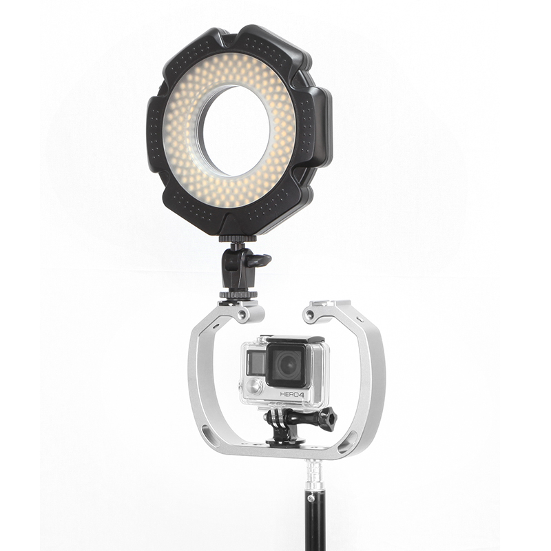 相机双头热靴补光灯支架潜水下支架手柄适用于gopro7小蚁运动相机