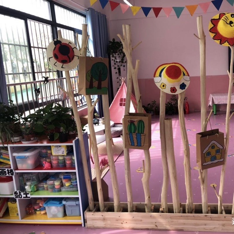 树枝树干装饰原i木枯木树杆客厅玄关隔断民宿幼儿园干树枝屏风套