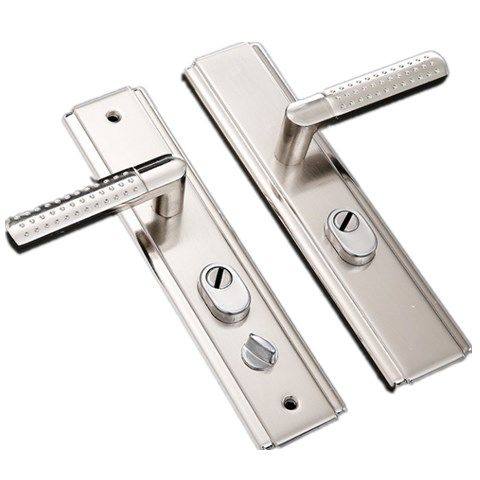 大门锁拉手防盗门锁把手实心手把通用型加厚双活双快木门锁加钢