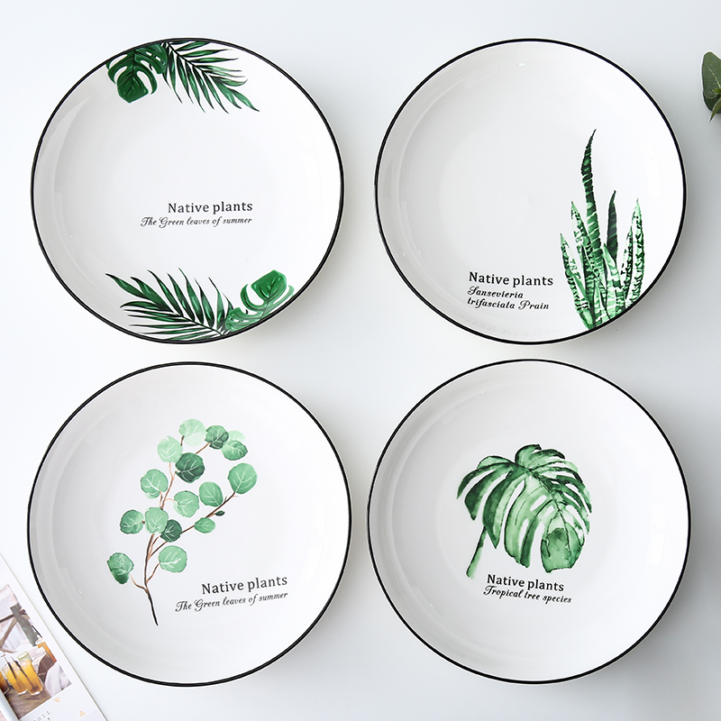 陶瓷盘子西餐牛排盘定制图案印字盘子套装组合家用商用餐厅印LOGO