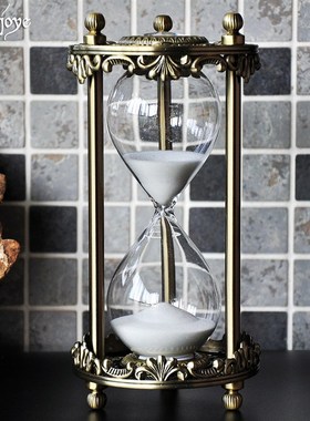 兮古金属沙漏3i0分钟计时器创意摆件家居装饰品送女友男朋友礼物