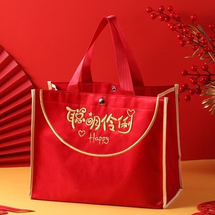 宝宝满月礼袋空袋儿童生日周岁伴手礼回礼绸布袋子百日宴喜糖盒子