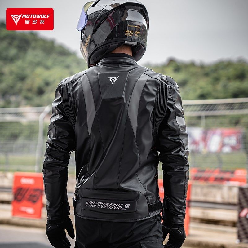 摩多狼男摩托车骑行服仿赛皮衣可拆内胆保暖防摔反光冬季机车装备