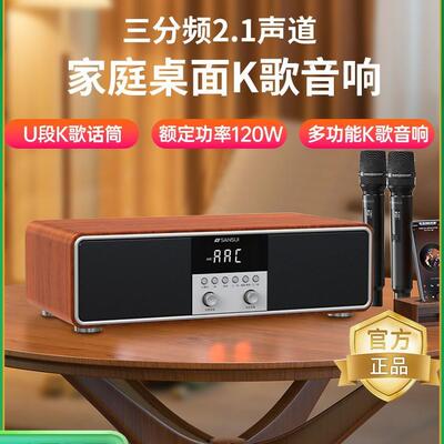 山水T73家庭ktv音响套装桌面k歌一体机卡拉ok唱歌机家用音箱