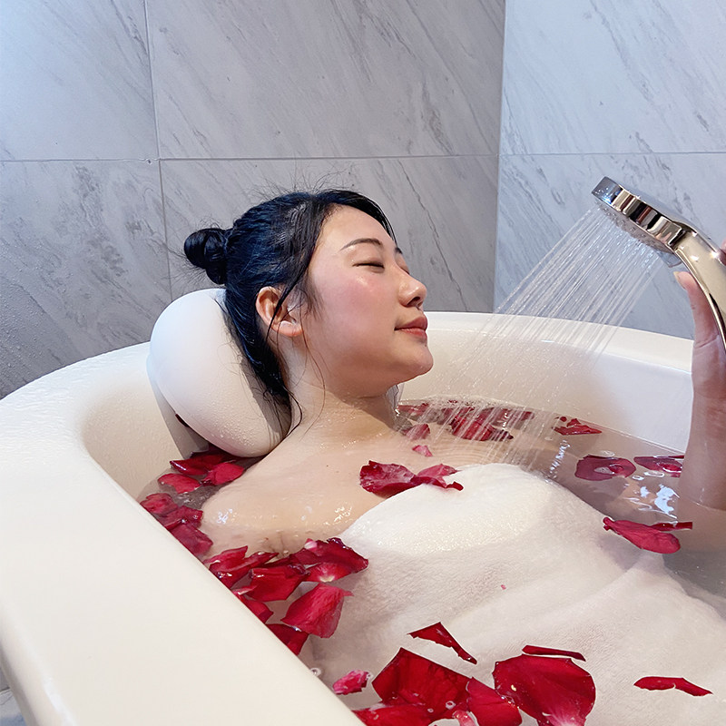 免安装浴缸枕头家用浴室泡澡靠垫浴盆防滑垫高弹护颈靠枕背垫头枕