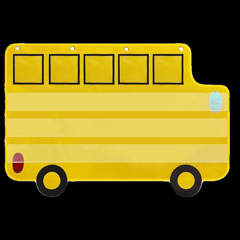 可爱黄色卡通巴士收纳挂袋英语自然拼读卡片展示挂袋教师专用教具