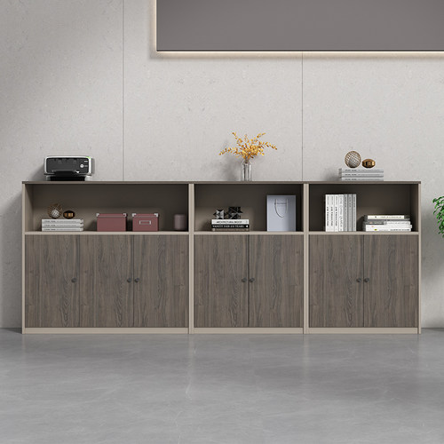 木质文件柜矮柜办公柜储物柜组合落地档案资料柜带锁Y打印机放置