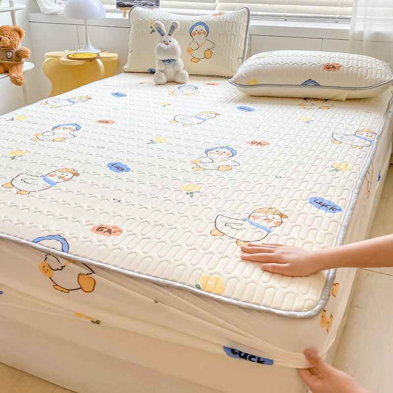 a类 儿童卡通乳胶凉席三四件套床笠款带夏凉被空调冰丝席单人夏季