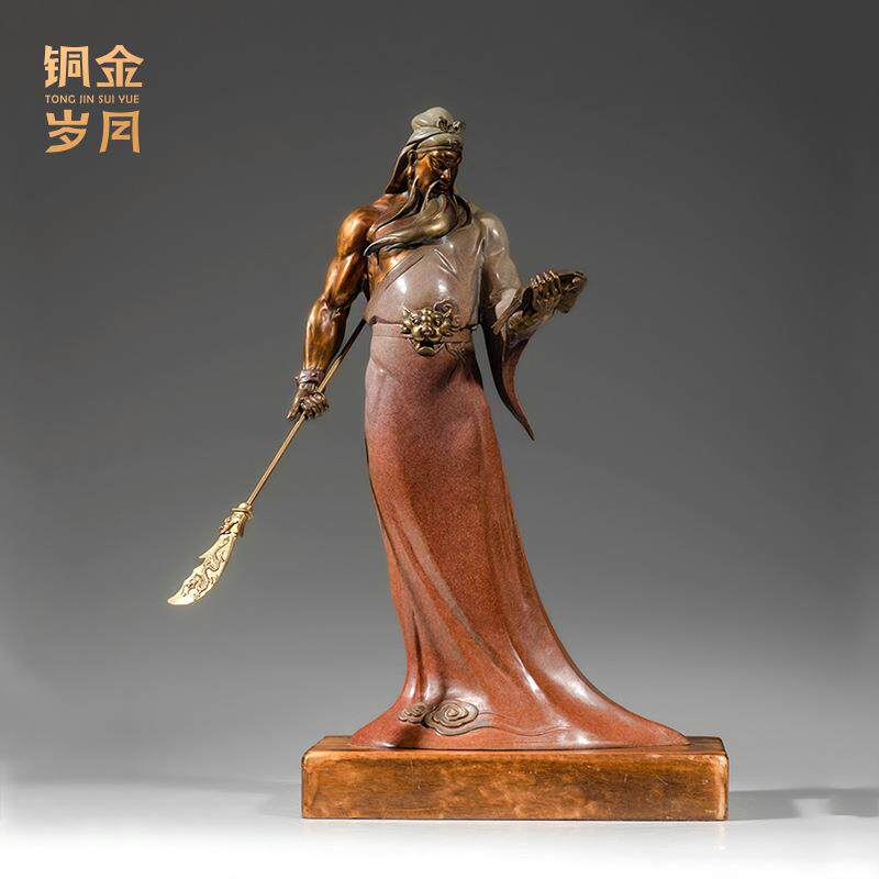 铜艺坊文武关公铜摆件关羽武财神关公关二爷铜工艺品人物佛像摆件