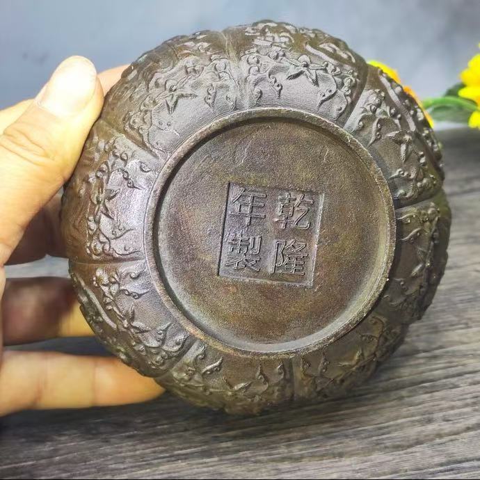 仿古香炉摆件福禄寿南瓜型熏香炉带盖香炉家居装饰茶艺摆设工艺品