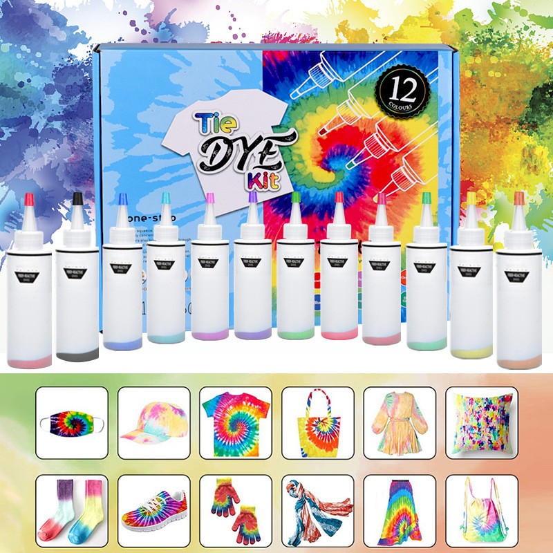 扎染染料手工diy工具套装材料包儿童t恤冷染衣服染色颜料20色