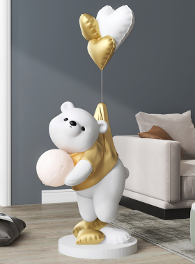 网红熊客厅装饰大型落地摆件家居饰品灯沙发电视柜旁乔迁新居礼品