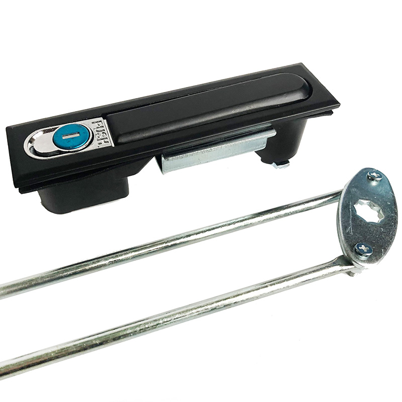 机柜连杆锁动力柜门锁电箱锁通用型按压把I手PUSH锁控制柜拉杆锁