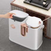 茶水桶茶室干湿分离垃圾桶按压式 分类清洁桶茶道废水桶过滤茶渣桶