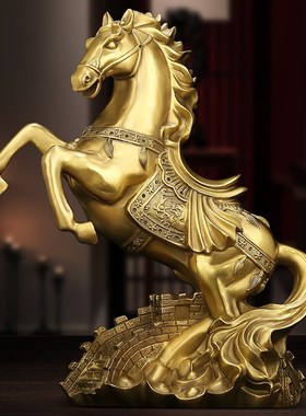 吉善堂 大号铜马摆件 马到成功办公室装饰商务送礼工艺礼品1150