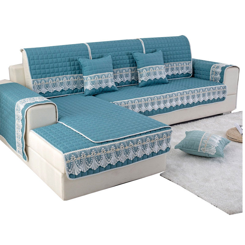 沙发垫四季通用防滑蓝色坐垫简约现代靠背M全包沙发套罩盖巾扶手