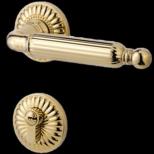 金色法式卧室门锁室内房间木门门把手轻奢家用两件式磁吸静音房门