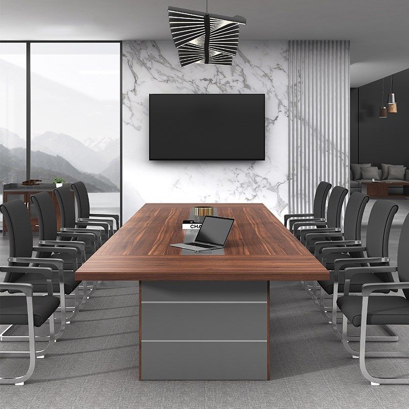 大型会议桌加厚牢固简约现代接待桌开会桌会议室洽谈培训桌椅组合