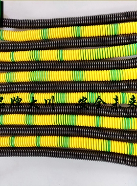 黄绿色多股 接地线 双色螺旋线 PU弹簧线1芯2.5/1.5/4/6/0.75平方