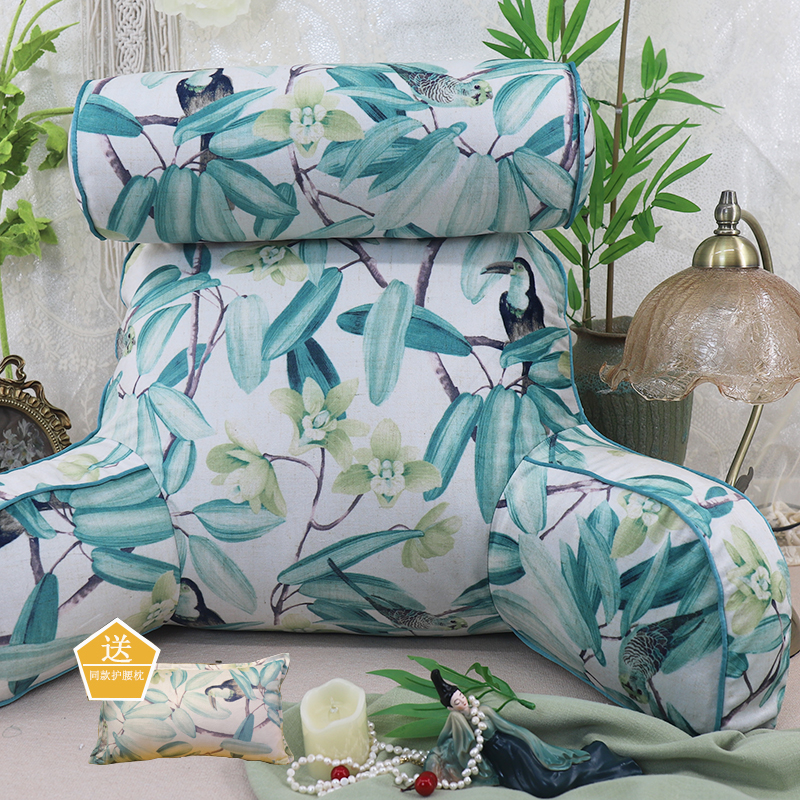 牀头靠垫大靠背软包腰靠沙发w飘窗牀上看书可拆洗圆柱颈枕孕妇哺