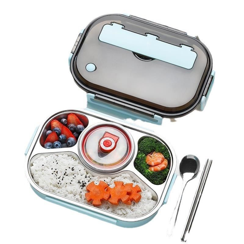 分隔304不锈钢上班族饭盒分格小学生少儿食堂打保温便当餐盘分隔,收纳整理,食物收纳盒,淘宝优惠券,粉丝福利购,淘宝优惠卷