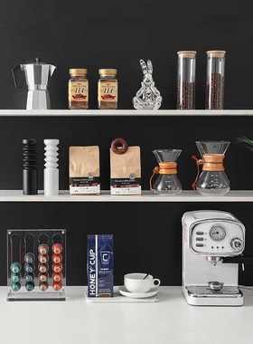 展厅橱柜样板间厨房层架储物罐西餐厅咖啡店摆件咖啡主题软装饰品