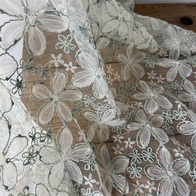 创意设计立体线绣蕾丝花边辅料手工diy网纱面料娃衣装饰裙边布料,纺织面料/辅料/配套,网纱布,淘宝优惠券,粉丝福利购,淘宝优惠卷