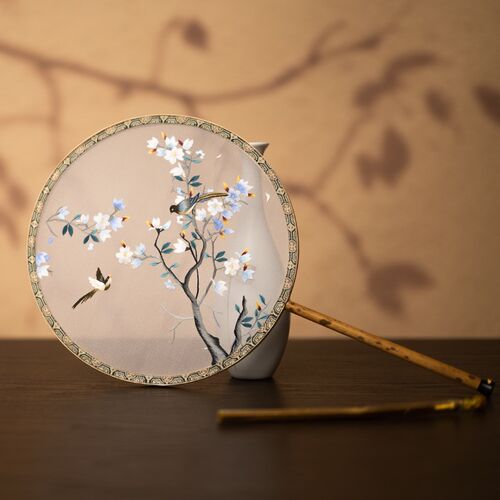 州绣团扇苏苏刺绣扇子古风汉服式饰双面绣工艺舞蹈扇中配礼品